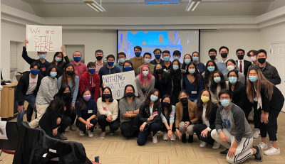 Students participating in "the Chinatown game"